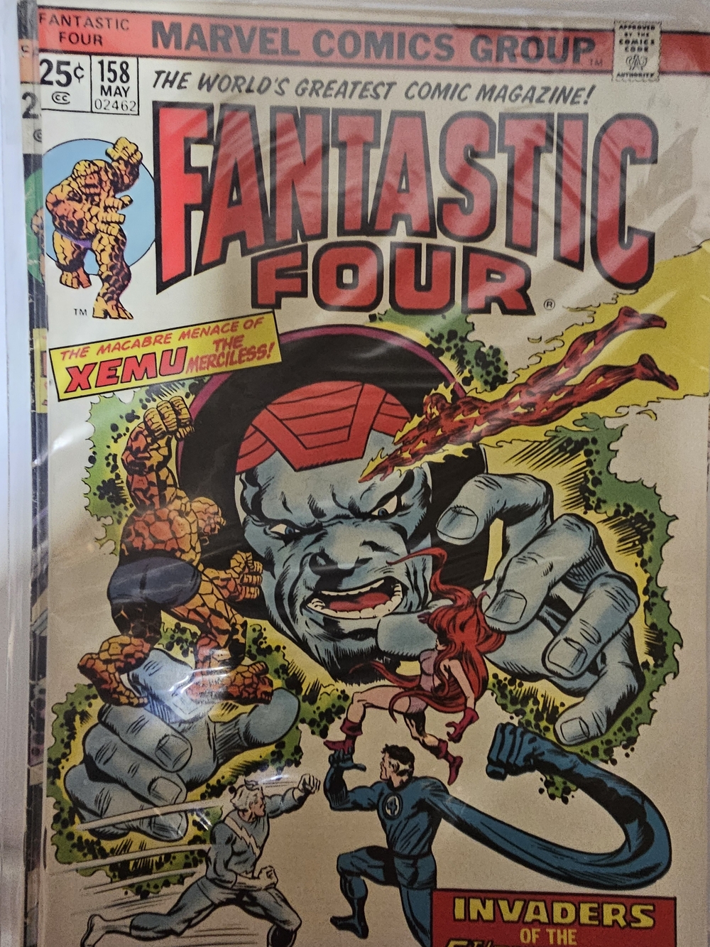 Marvel Fantastic Four Comic Cover - Red, Yellow, Blue, Green, Black